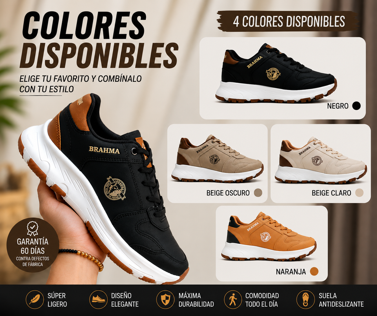 Zapatos BRAHMA Casuales | Máximo Confort y Suela Antideslizante
